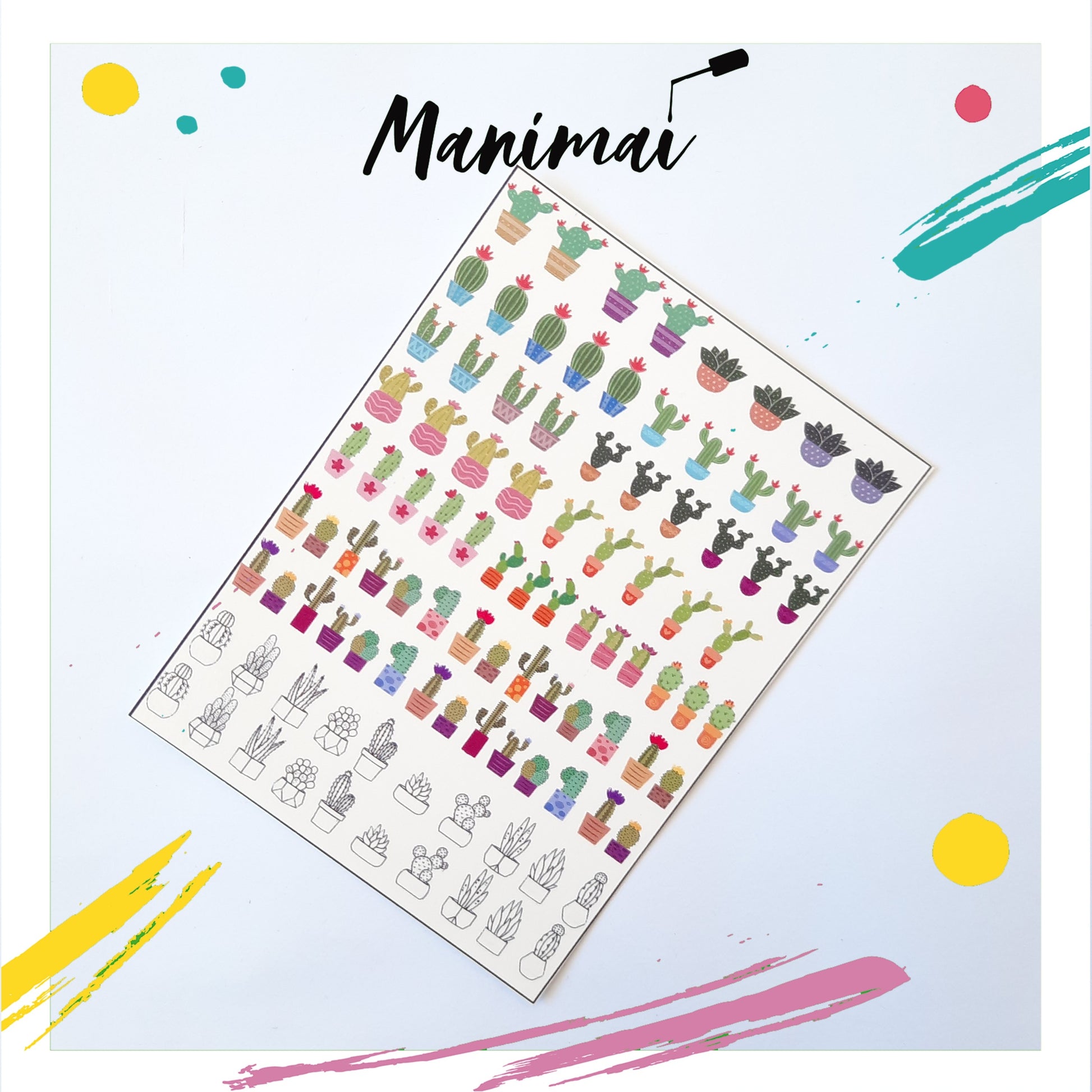 Tatuaje al agua Cactus L Miawsticker