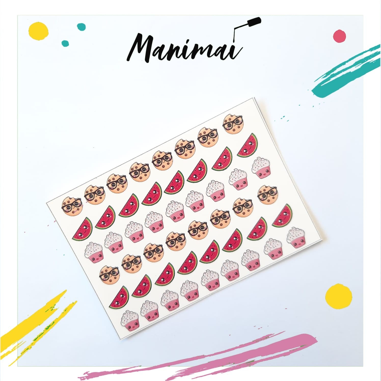 Tatuaje al agua comida 3 M Miawsticker
