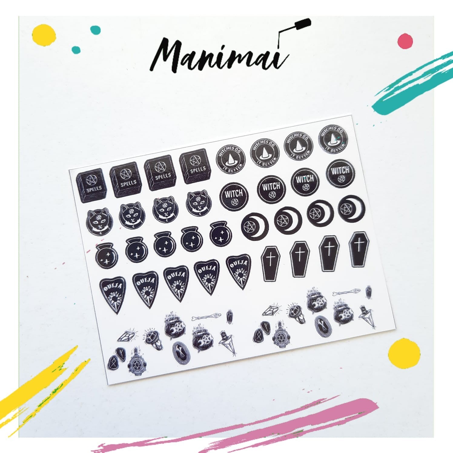 Tatuaje al agua dark magic M  Miawsticker