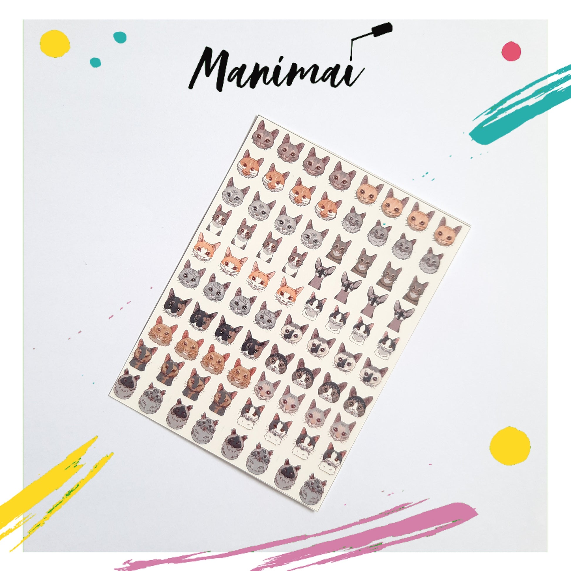 Tatuaje al agua Gato 1 L Miawsticker