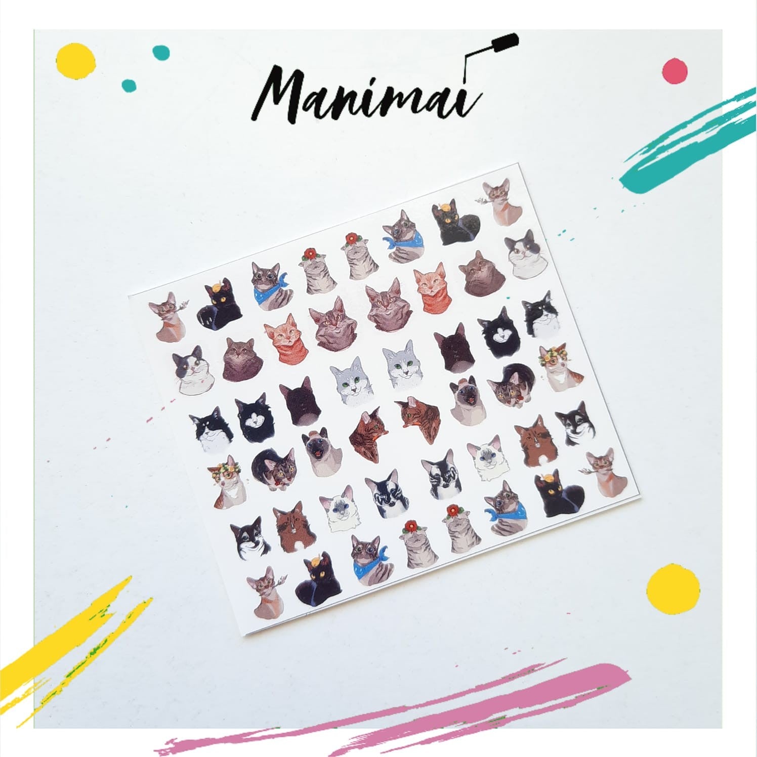 Tatuaje al agua gatos 2 M Miawsticker