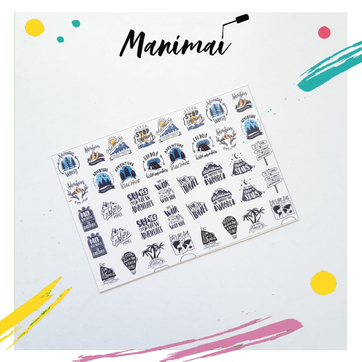 Tatuaje al agua lettering 2 M Miawsticker