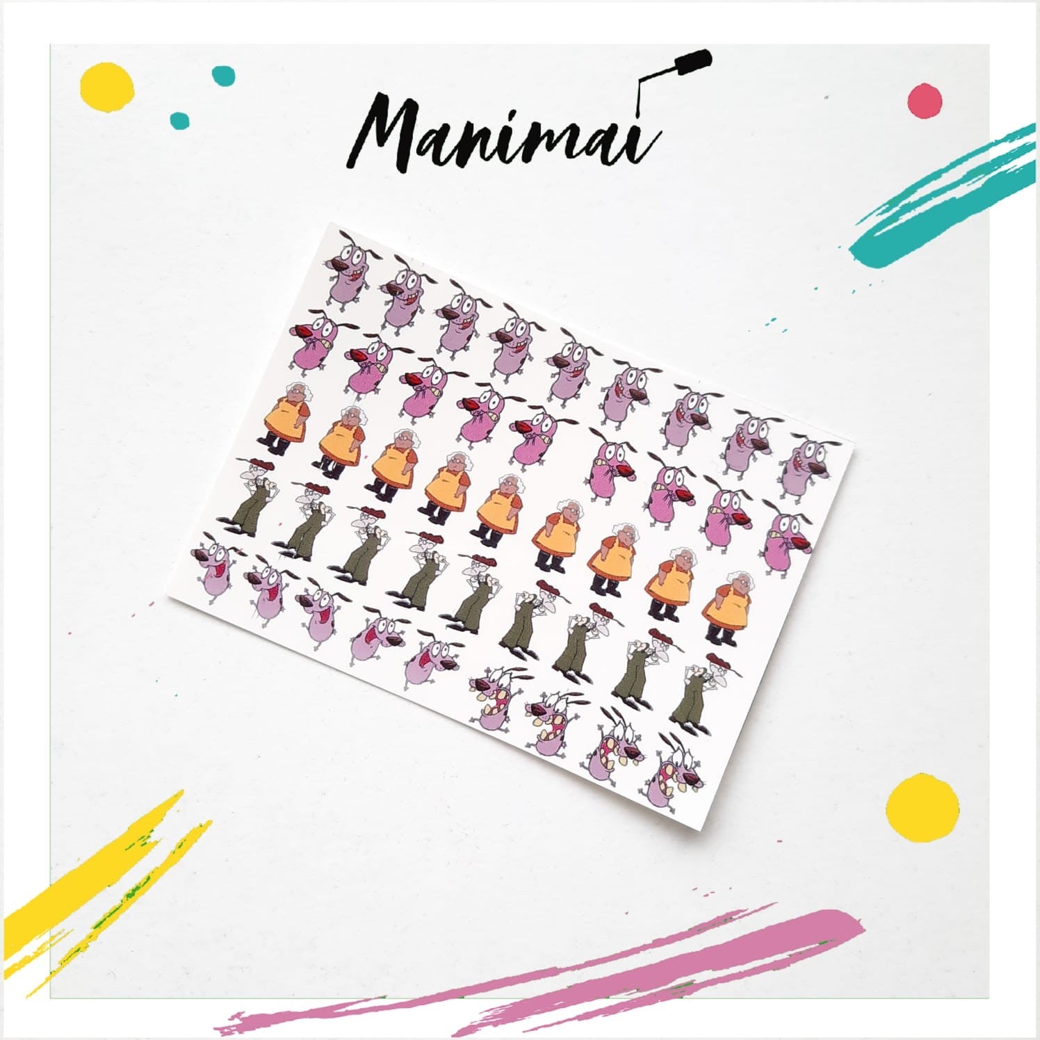 Tatuaje al agua perro coraje M Miawsticker