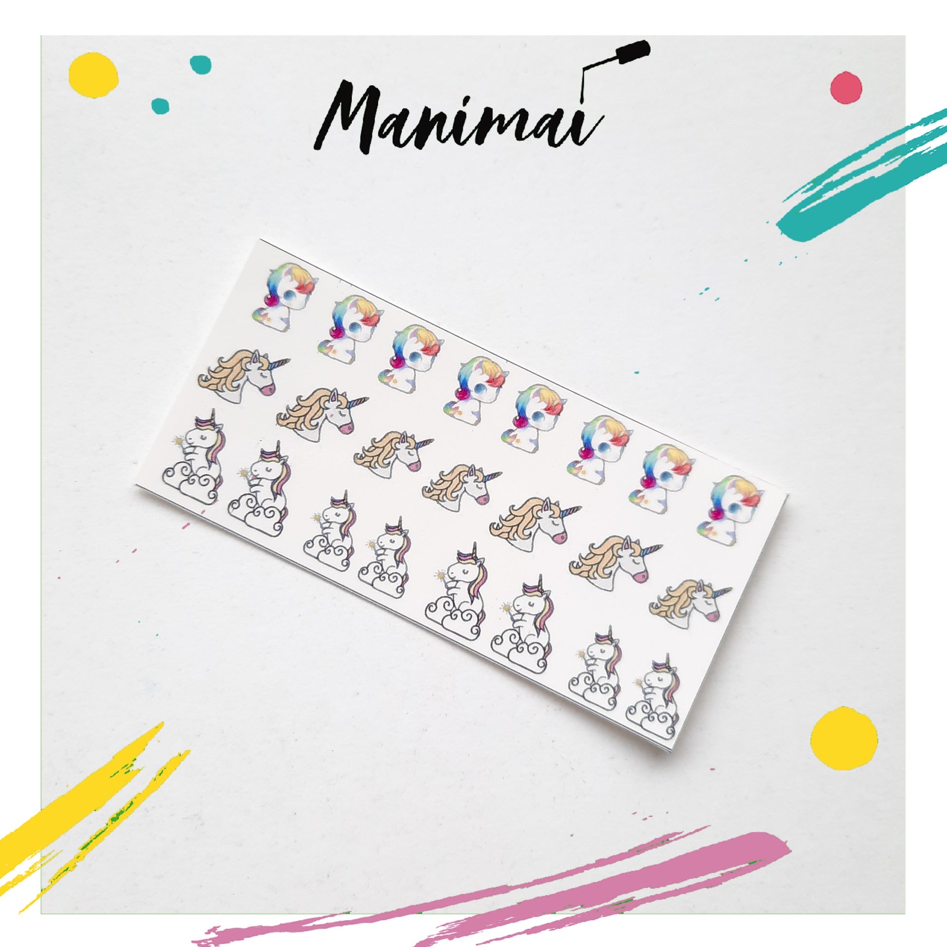 Tatuaje al agua Unicornio 1 S Miawsticker