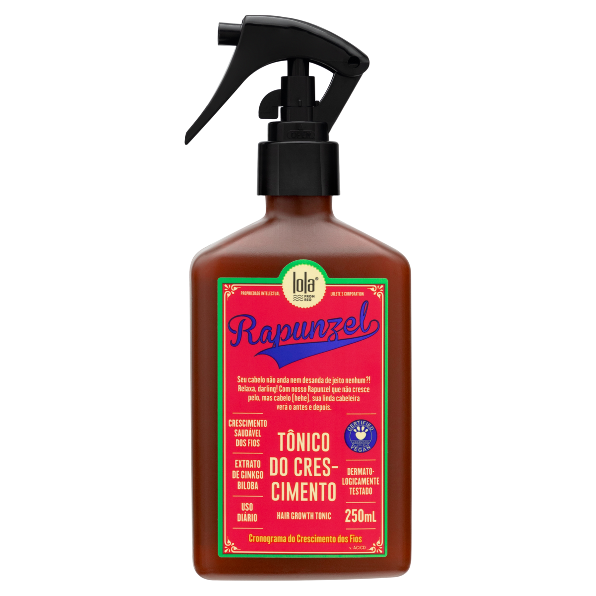 Tonico de Crecimento Rapunzel 250ml Lola Cosmetics