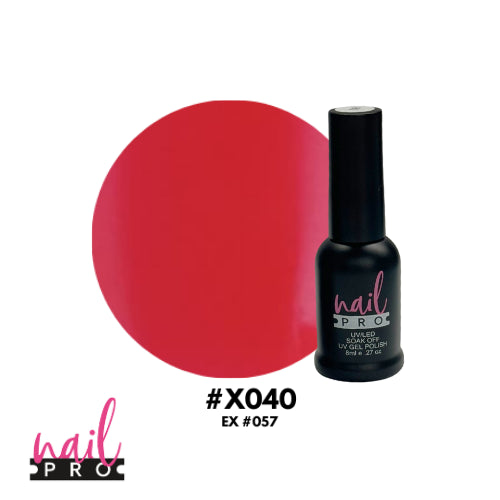 X040 Rojo Coral fluor 8ml Nail Pro