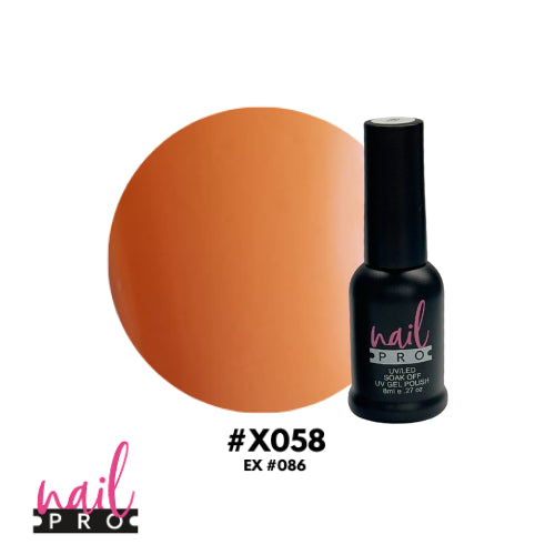 X058 Naranjo Pastel Fluor 8ml Nail Pro