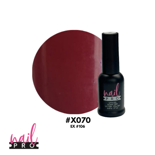 X070 Rojo Vino 8ml Nail Pro
