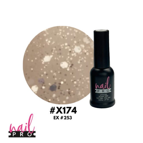 X174 Glitter Traslúcido silver 8ml Nail Pro