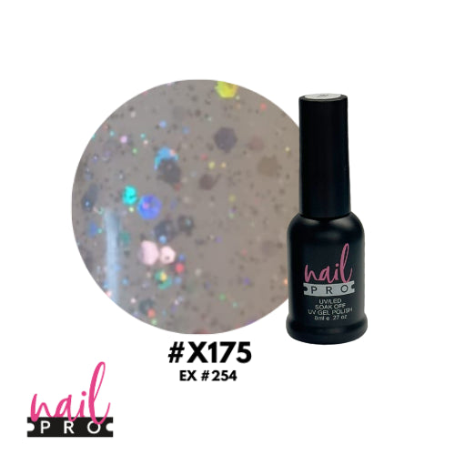 X175 Glitter Traslúcido holo 8ml Nail Pro