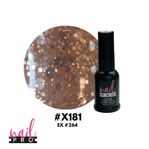 X181 Glitter dorado 8ml Nail Pro