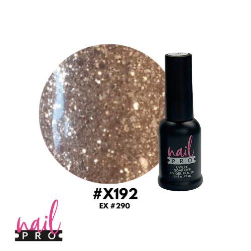 X192  Glitter Dorado 8ml Nail Pro