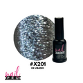 X201 Plateado glitter intenso 8ml Nail Pro