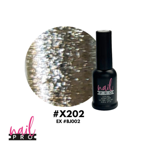 X202 Dorado glitter intenso 8ml Nail Pro