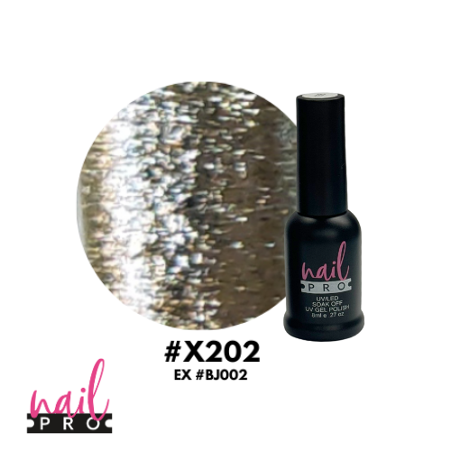 X202 Dorado glitter intenso 8ml Nail Pro